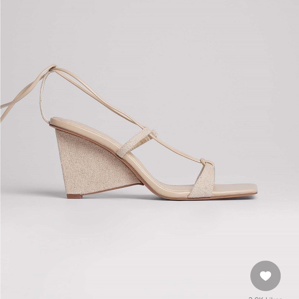 NA-KD light beige wedge sandals (brand new)
